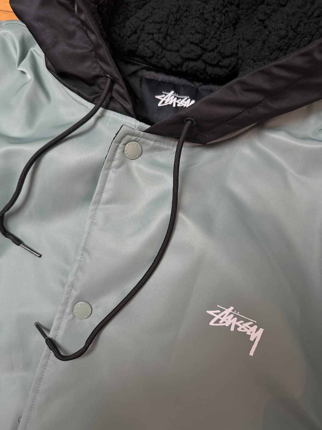 희귀) 스투시 S링크 빅로고 스타디움 파카 코트 세이지 상품이미지5