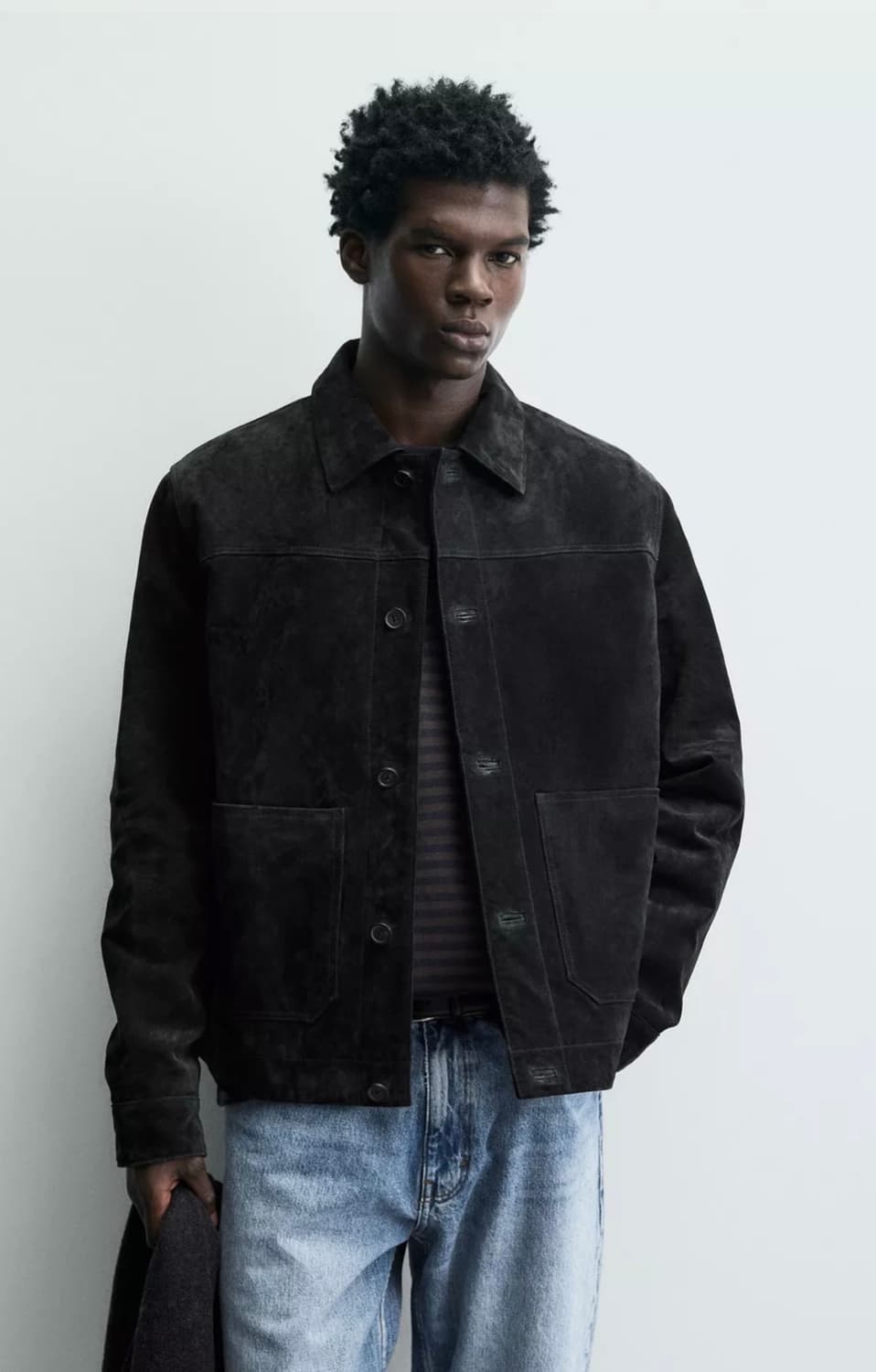 새상품) M 100 자라 리얼 스웨이드 자켓 상품이미지3