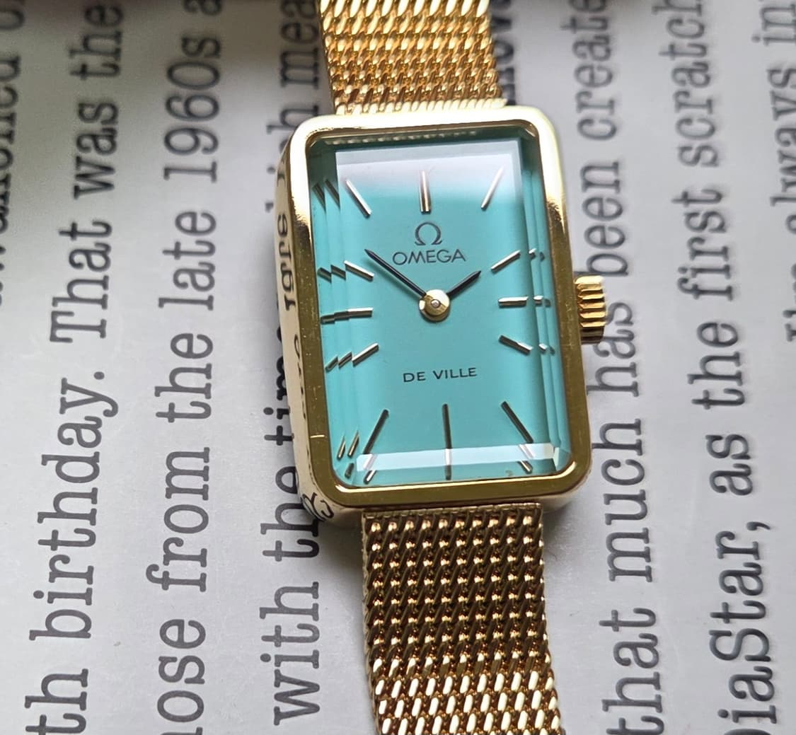 빈티지 오메가 드빌 탱크 민트 각유리 여성용 메쉬 브레이슬릿 ver. 상품이미지3