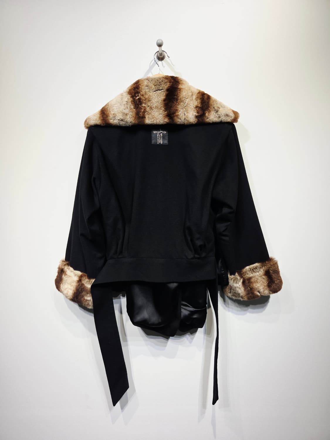 doho 도호 퍼 트리밍 벨티드 울 자켓 상품이미지6