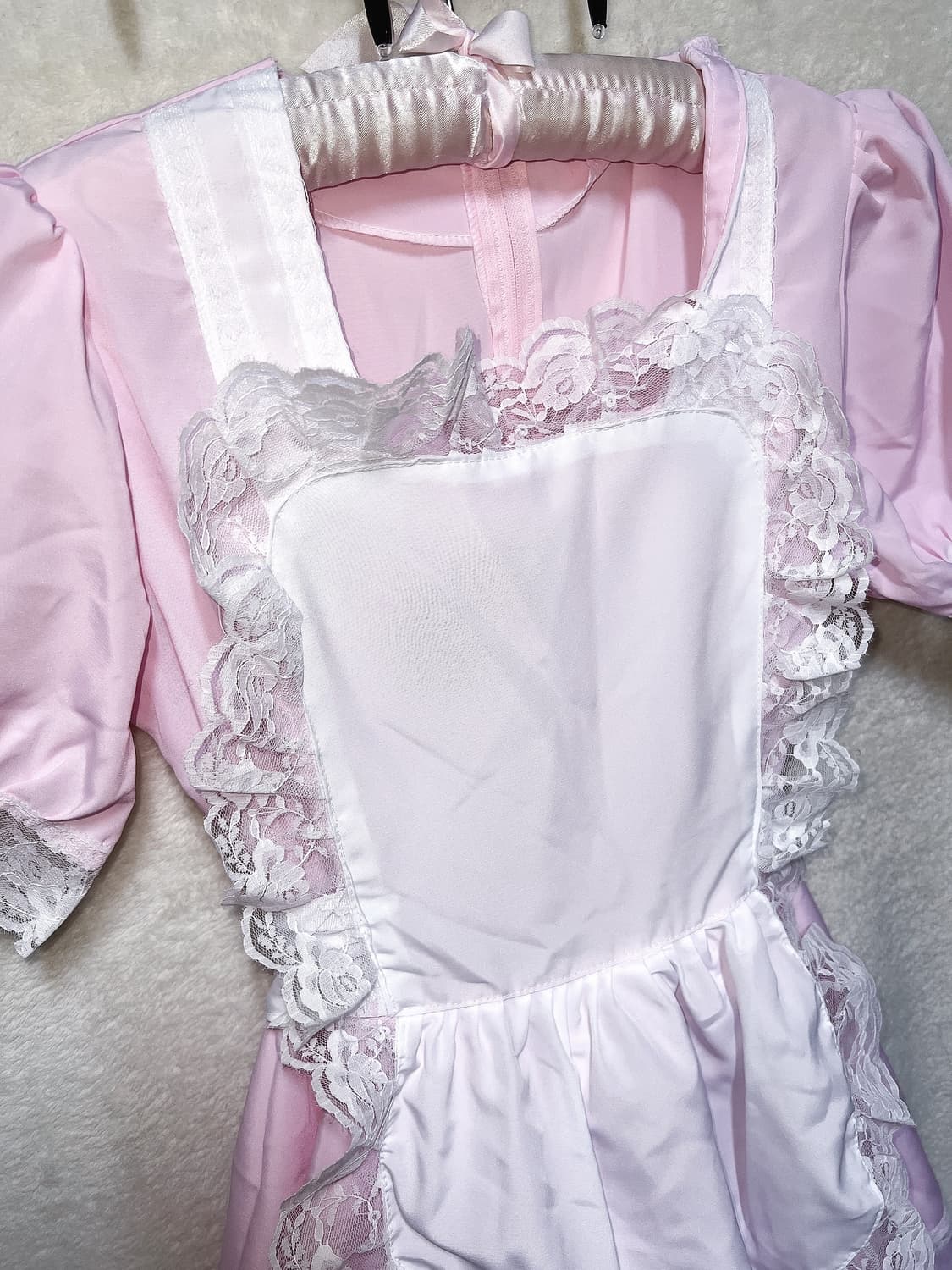 핑크 엔젤 로리타 메이드복 프릴레이스 양산형 드레스 원피스 코스튬 지하돌 상품이미지8