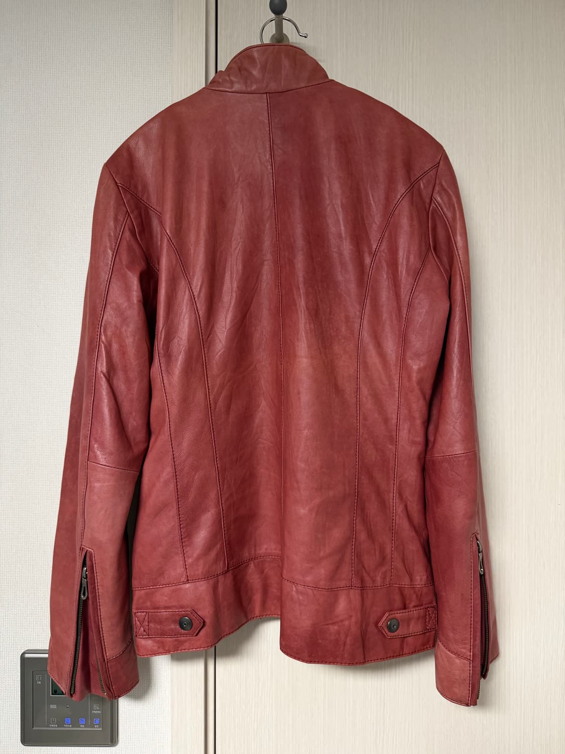 Red Lambskin Leather Jacket 상품이미지2