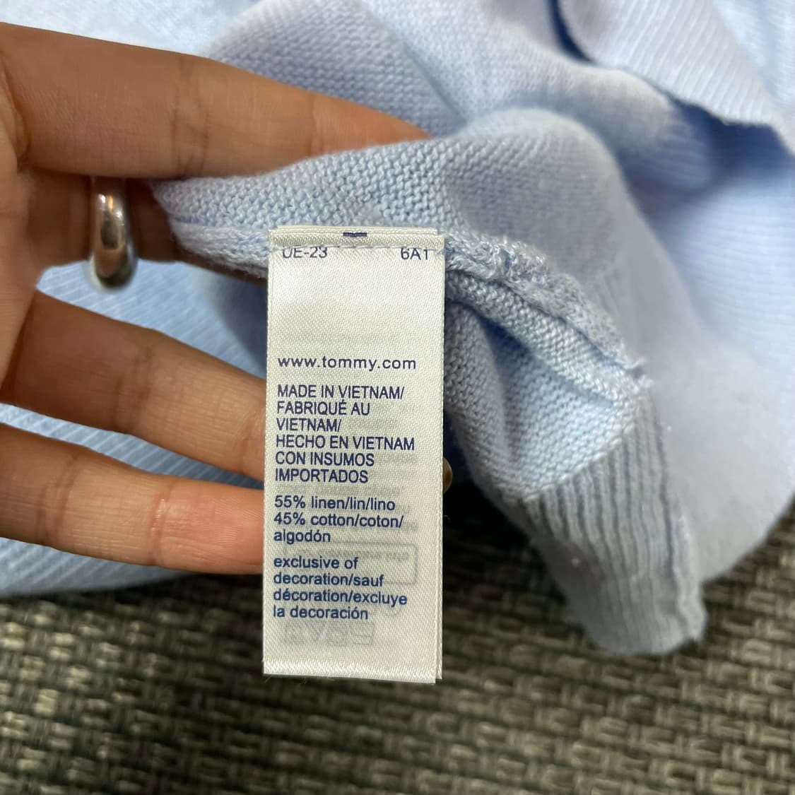 타미힐피거 미니로고 스카이블루 긴팔 니트 L 상품이미지7