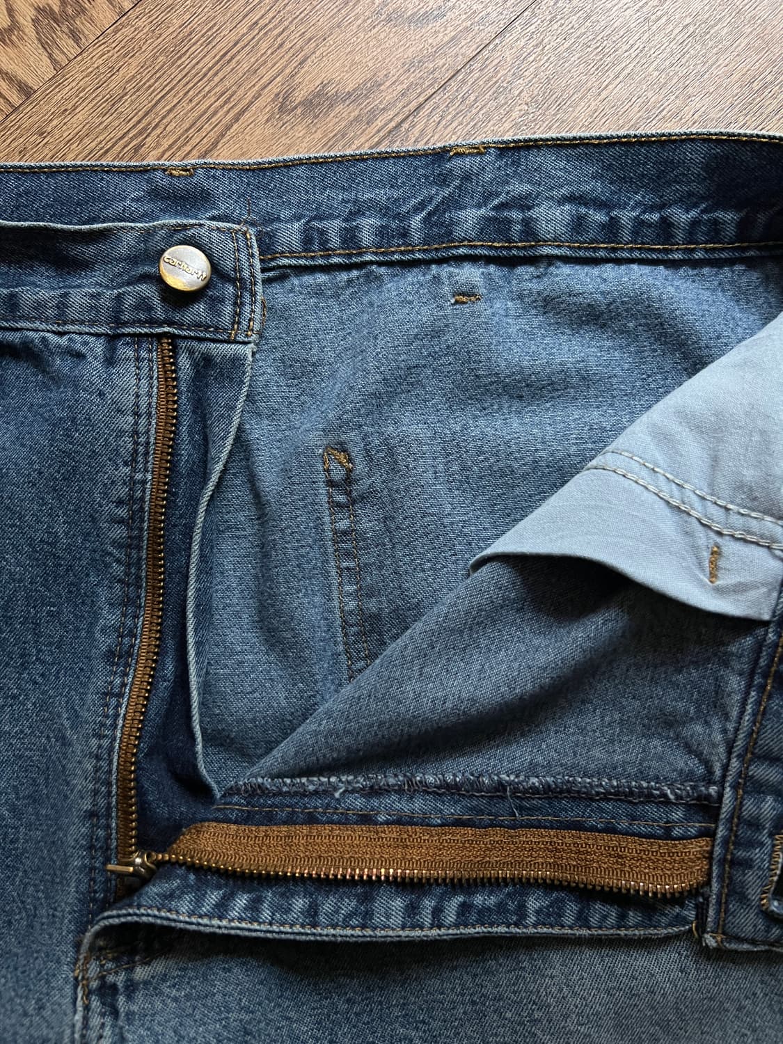 [36]칼하트 USA 덩가리핏 빈티지 워싱 싱글니 카펜터 워크 데님 팬츠 상품이미지3