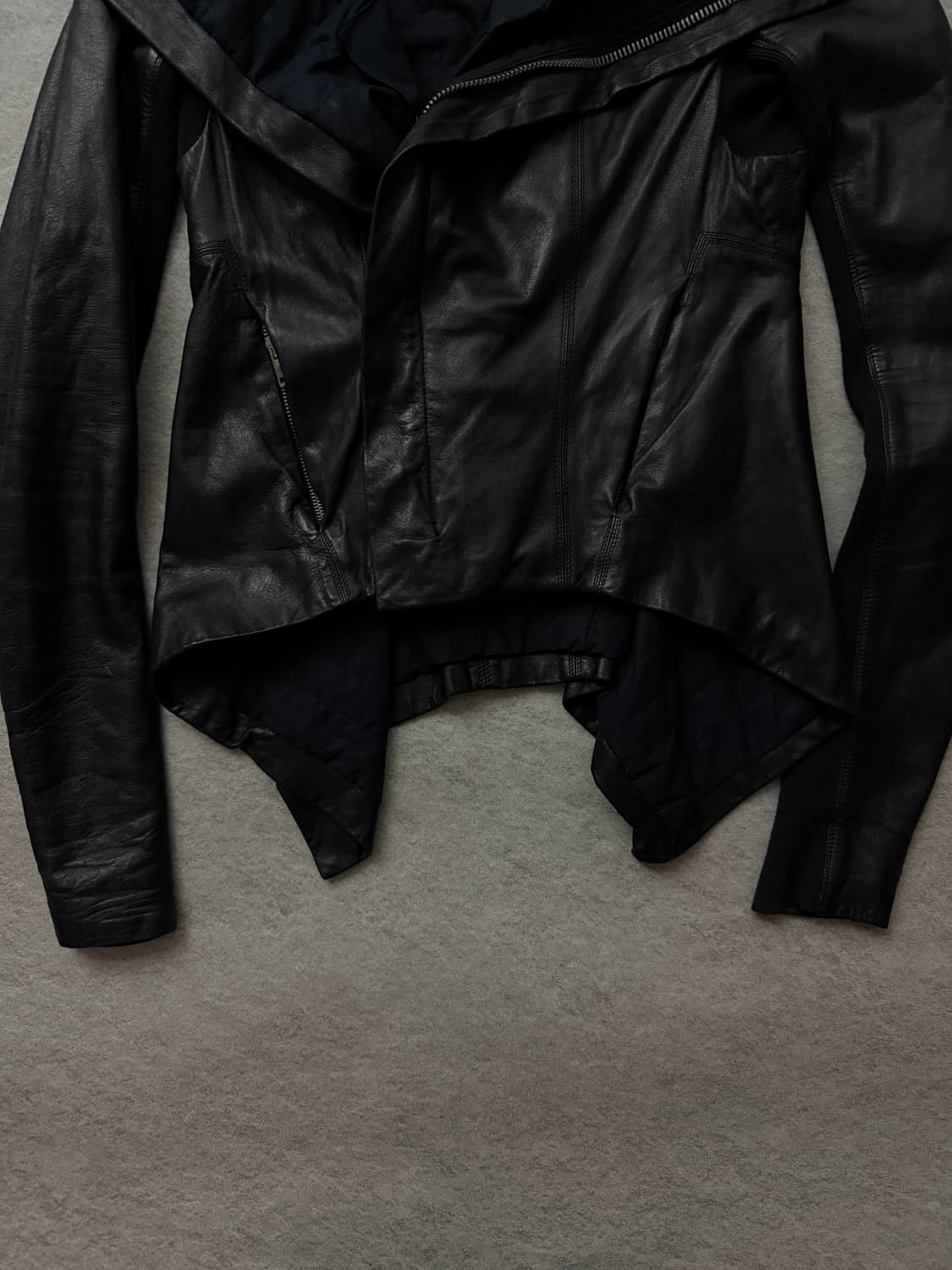 10FW 릭오웬스 하이넥 램스킨 레더자켓 상품이미지7