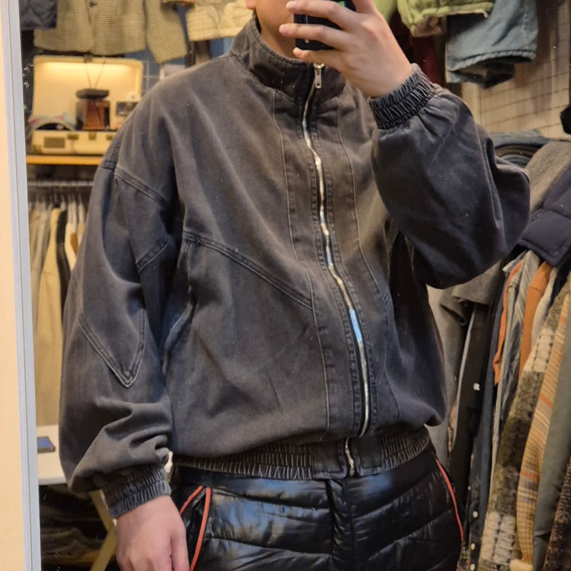 XL(착샷잇음) 피그먼트워싱 데님 블루종자켓  상품이미지3