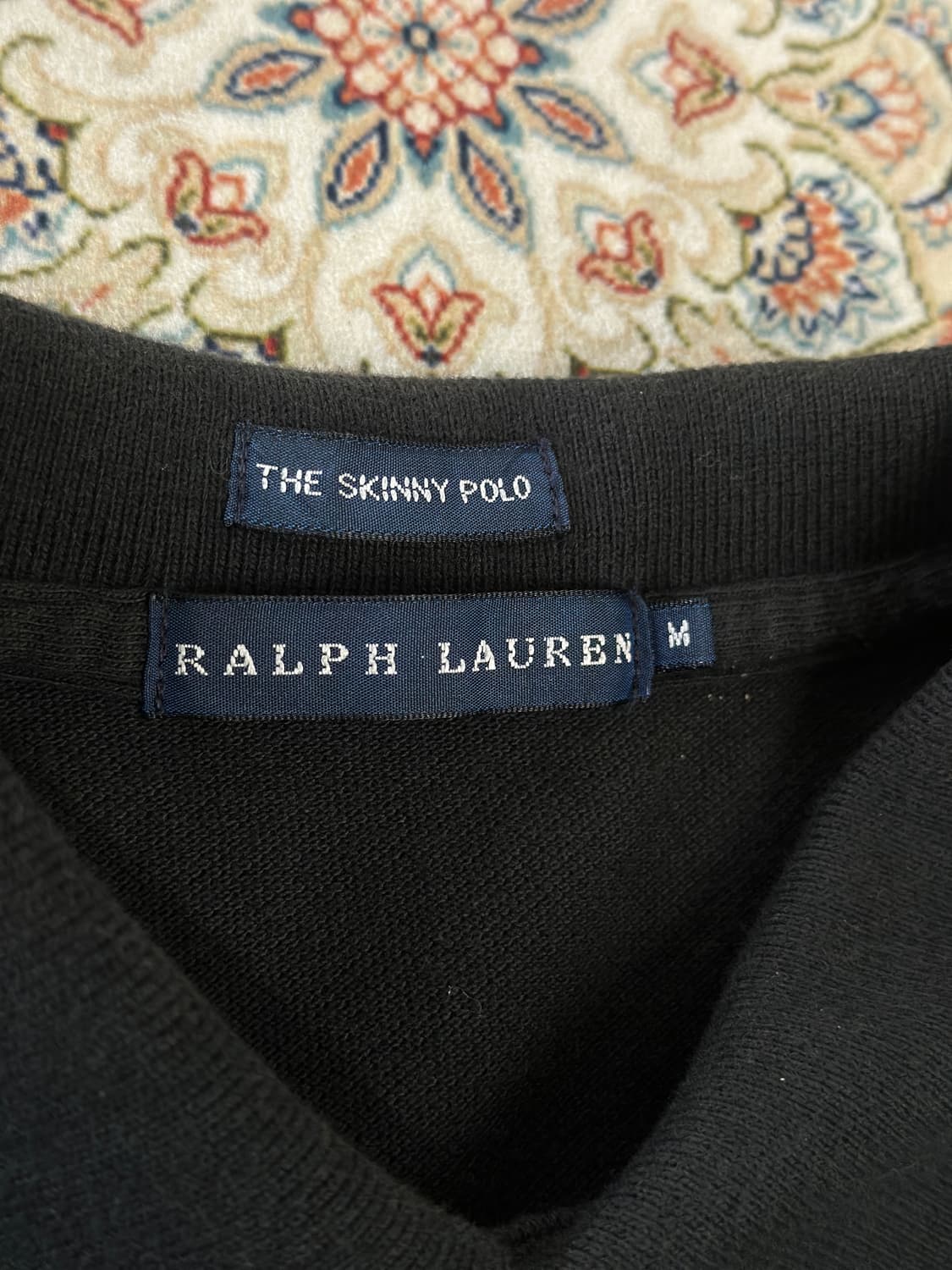 랄프로렌 블랙/골드 빅포니 스키니핏 카라티 상품이미지5