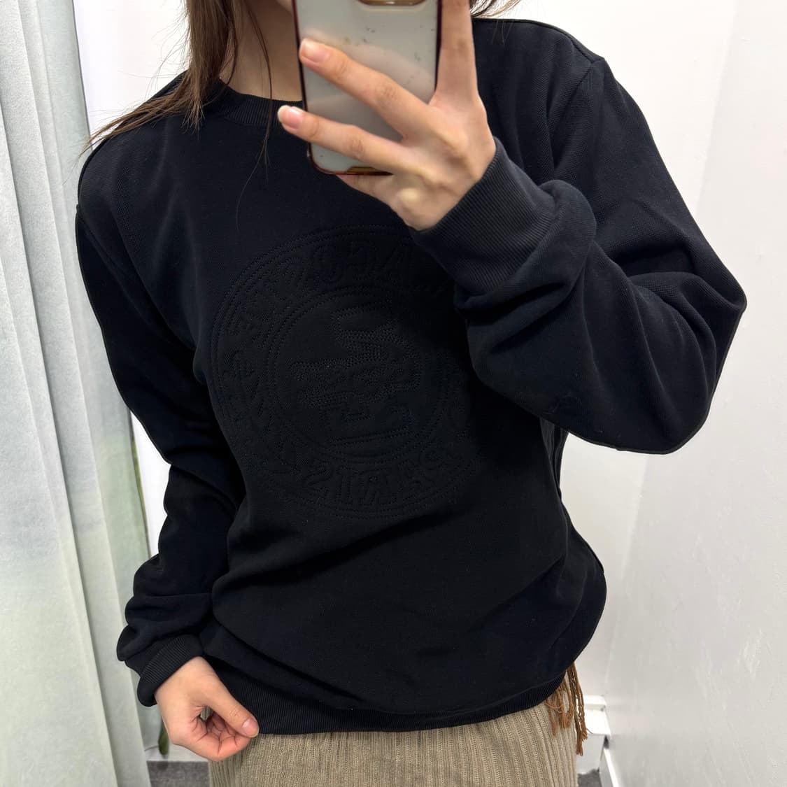 라코스테 블랙 레귤러핏 맨투맨 상품이미지1