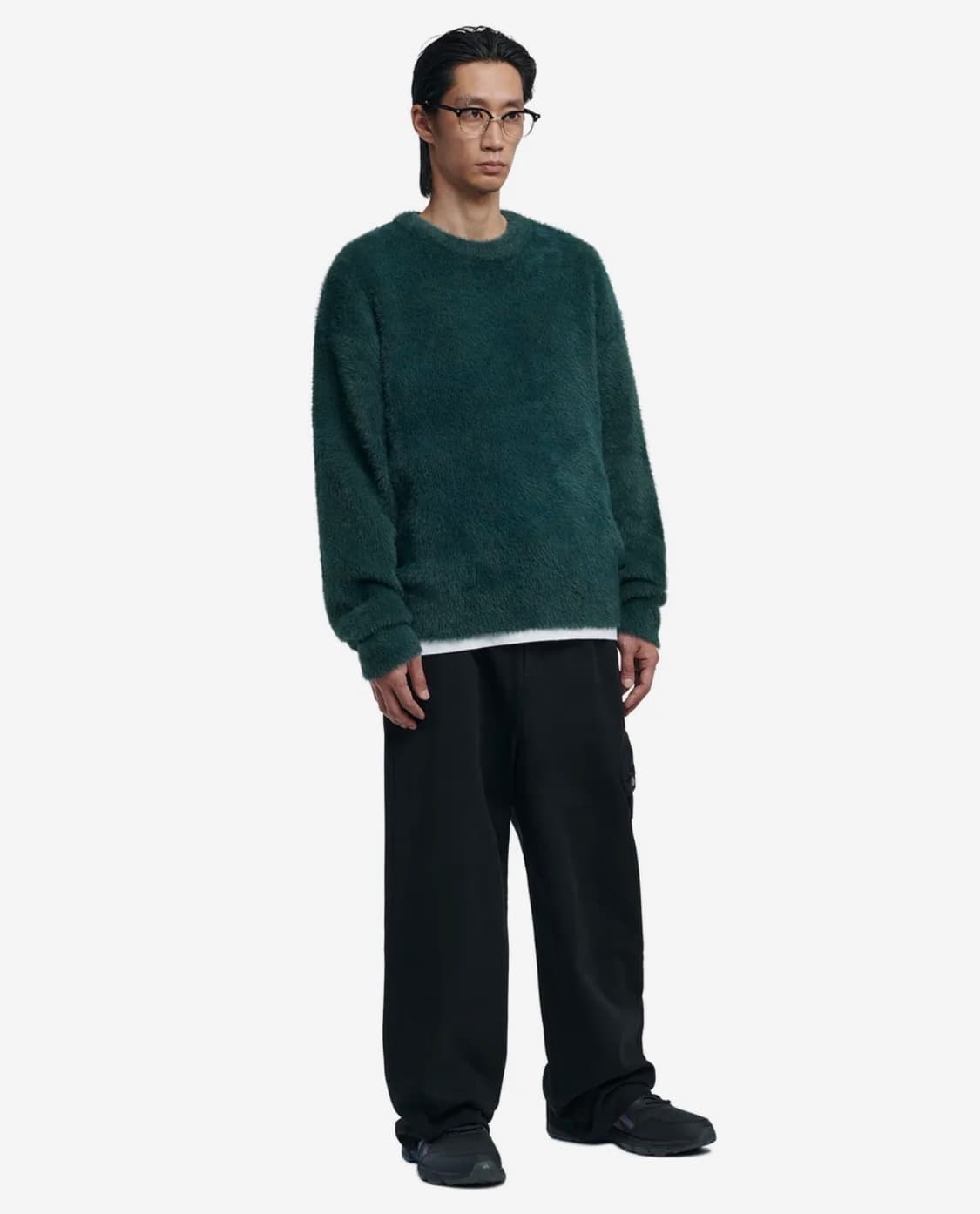 노매뉴얼 니트 CROPPED HAIRY KNIT - FOREST 상품이미지1