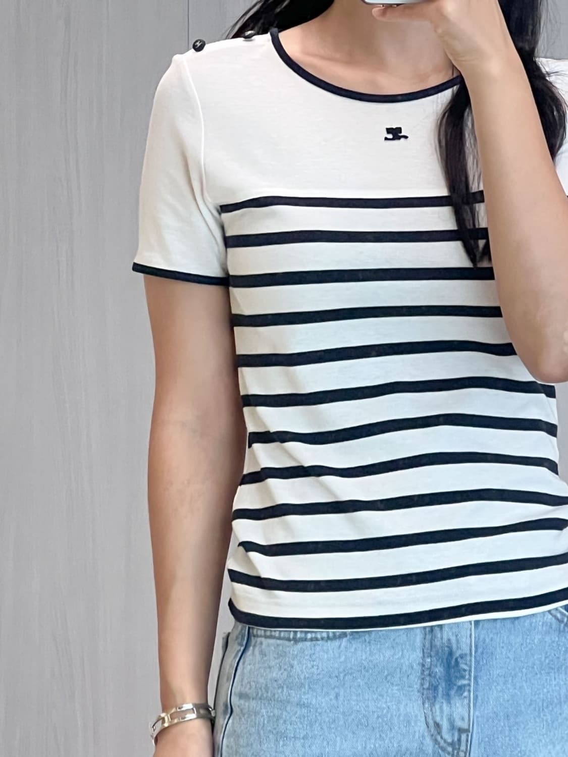courreges / 꾸레쥬 네이비 스트라이프 반팔 상품이미지9