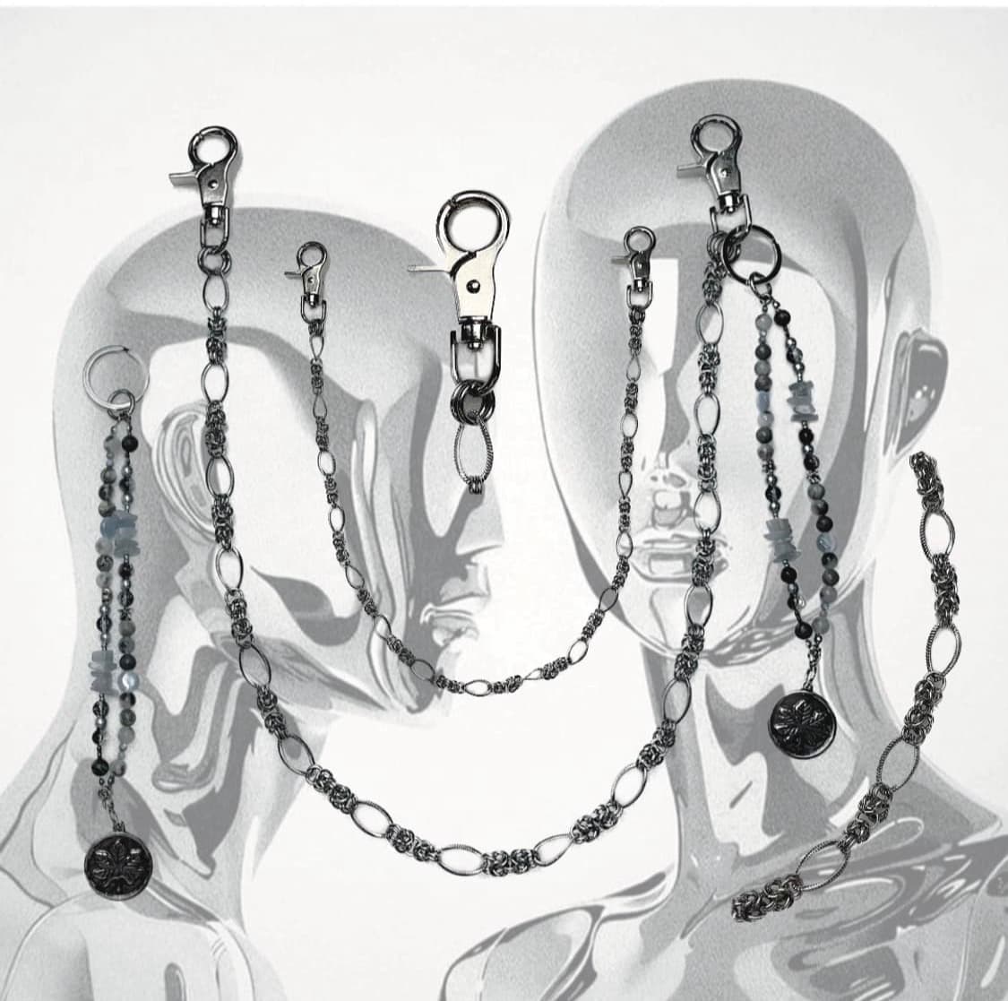 Flower And Star Chain Keyring 상품이미지1