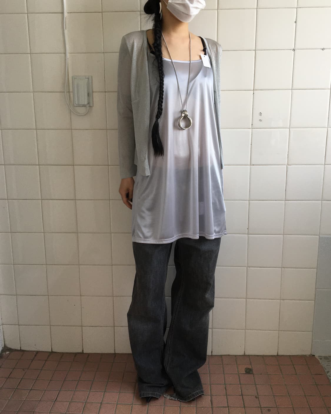 Glossy sliver mood sleeveless 상품이미지5