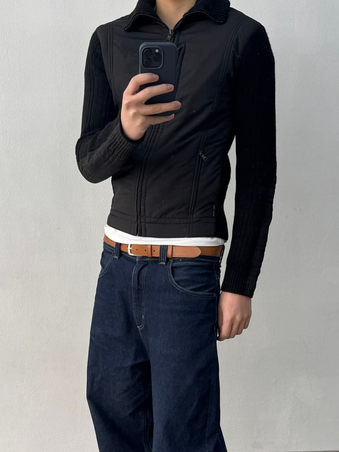 [S] 아르마니 익스체인지 나일론 울  하이브리드 집업 자켓 상품이미지1