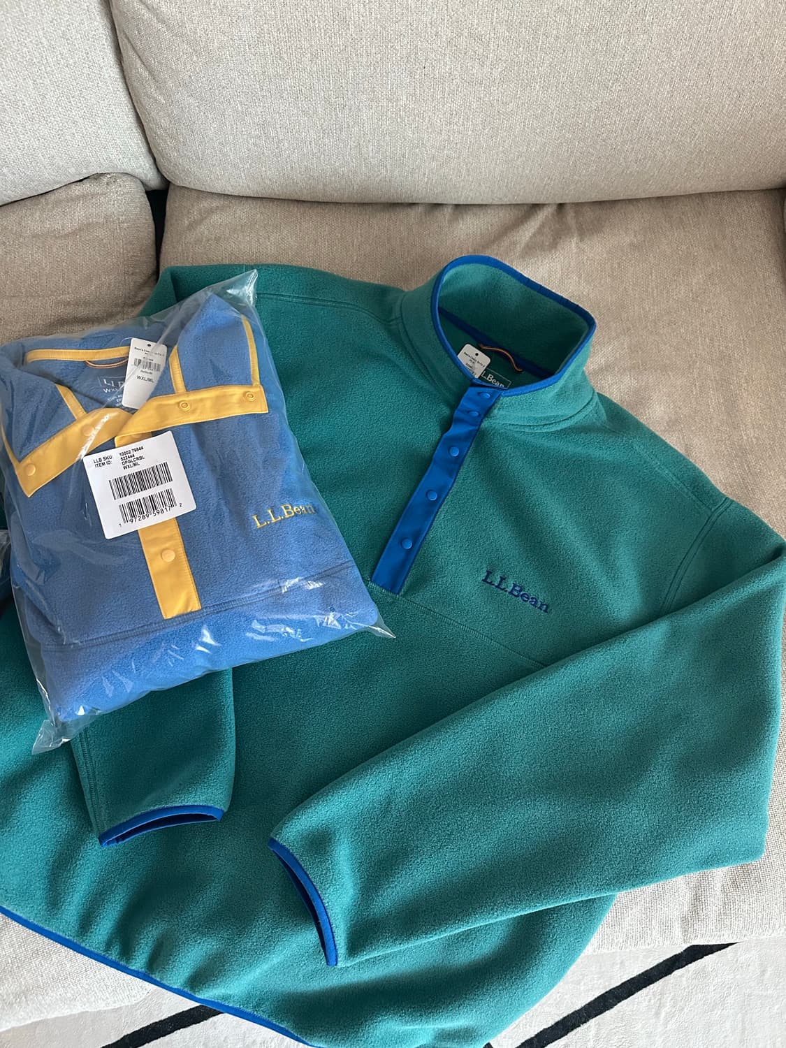 LL Bean 엘엘빈 플리스 후리스 풀오버 그린 L사이즈 새상품 상품이미지2