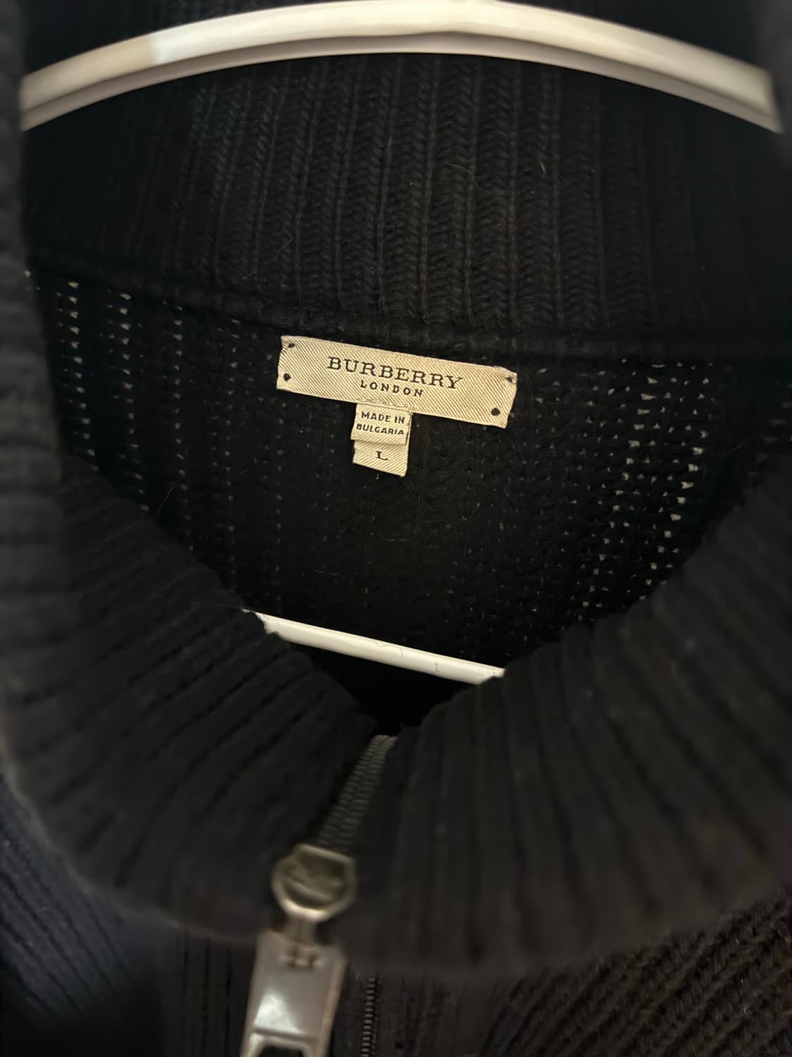 버버리 블랙 니트 집업 가디건 L~XL 상품이미지3