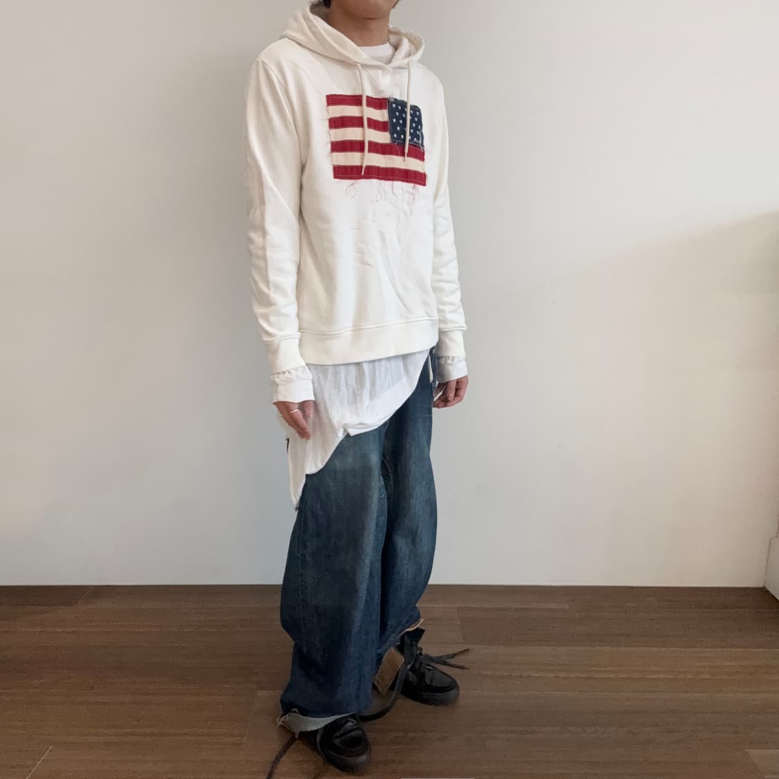 Distressed American Flag Hoodie  상품이미지4