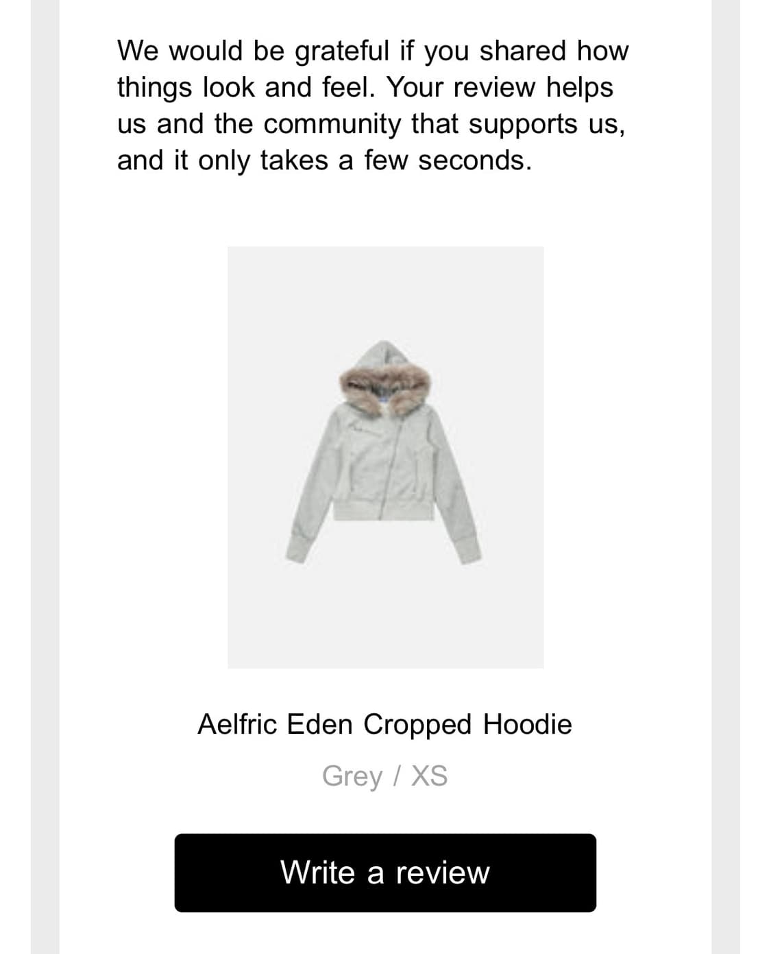 Aelfric eden 크롭 후드티 그레이 상품이미지3