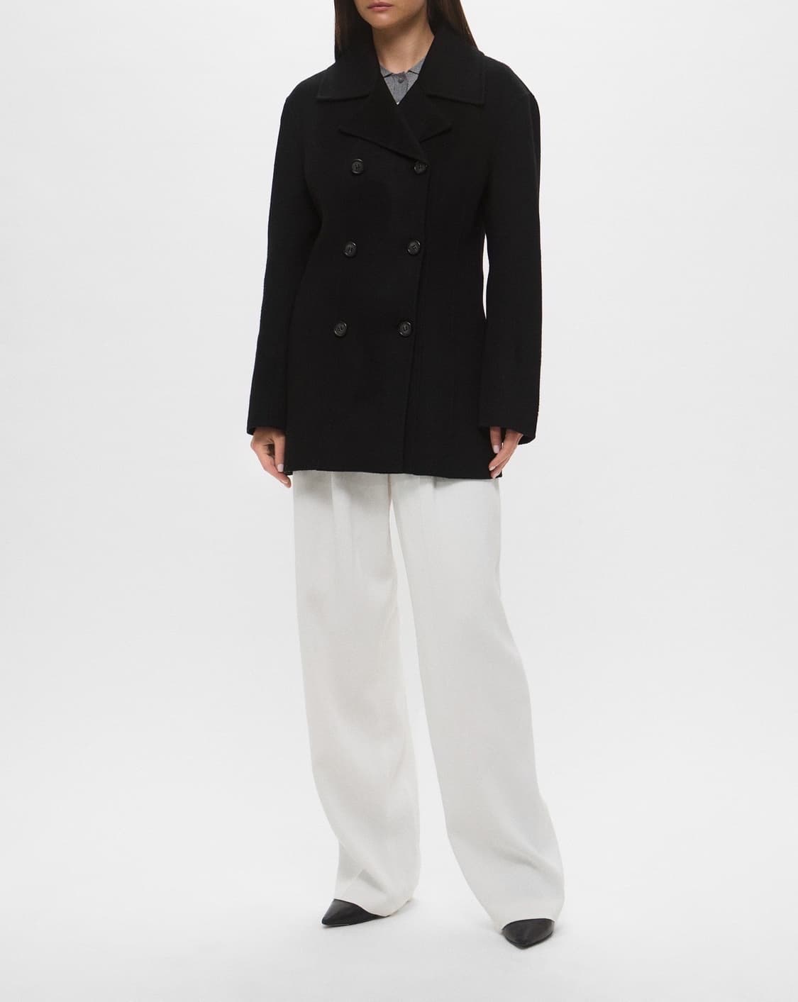 (정품/새상품) TOTEME 토템 여성 블랙 더블 울 웨이스트 자켓 상품이미지6