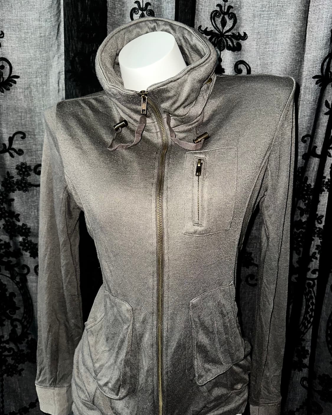 y2k khaki zip-up 상품이미지2