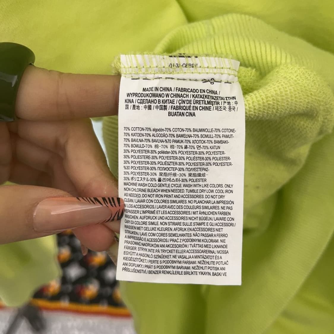 반스 스트릿힙합 자수패치 Y2K 네온 후드티 S C08240 상품이미지6