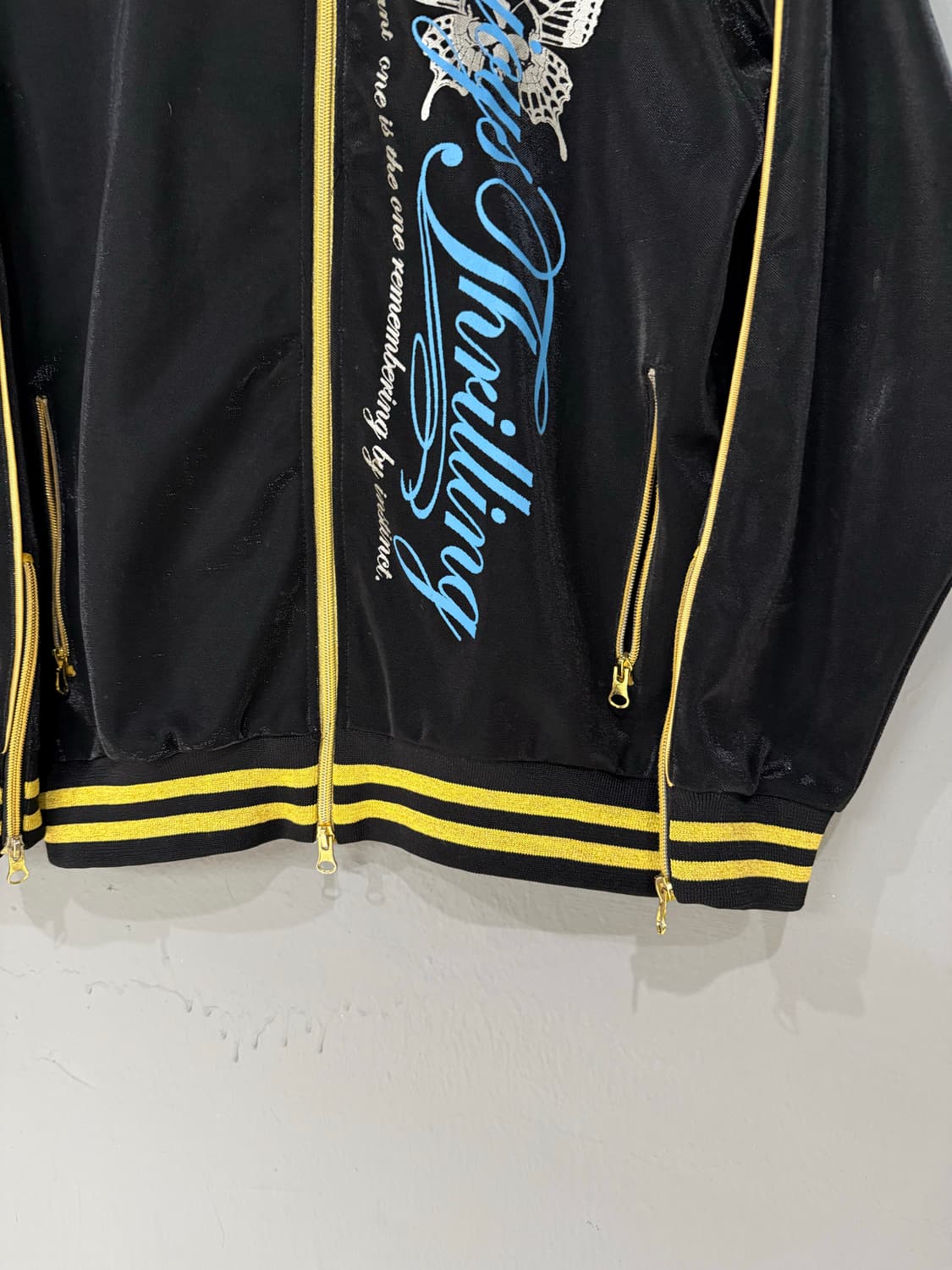 skull & butterfly printing 2-way zip-up 상품이미지7