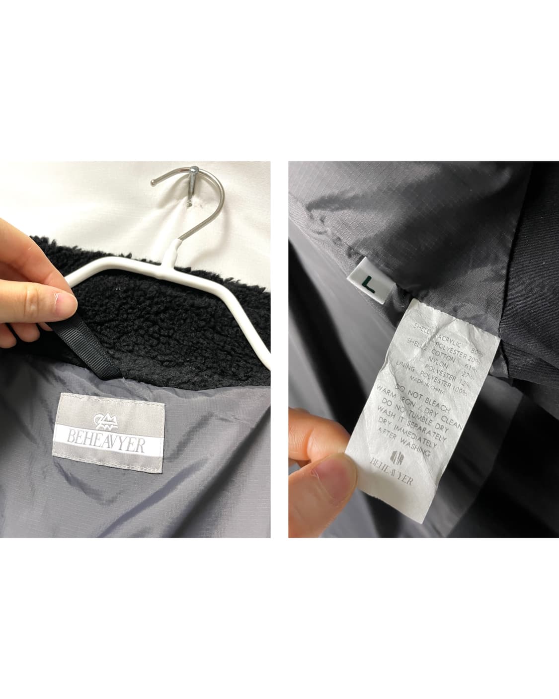 비헤비어 레벨3 택티컬 세미크롭 두툼한 뽀글이 플리스 자켓 100-105 상품이미지10