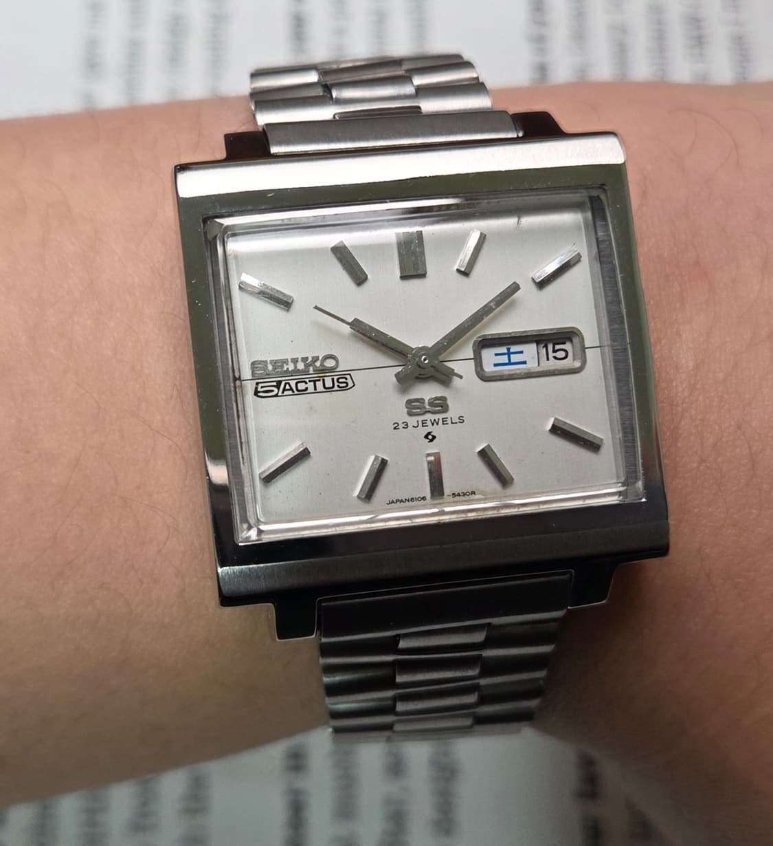 빈티지 세이코 액투스SS 순정 화이트실버 한자 데이데이트 오토매틱 상품이미지10
