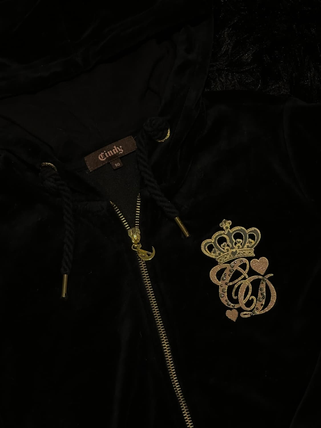 Cindy Velvet Cubic Hooded Zip-Up 상품이미지3