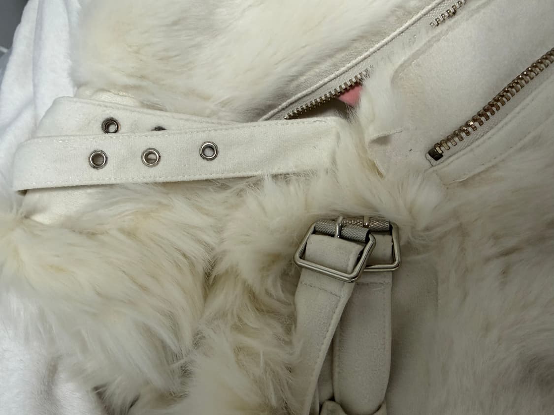 ZARA WOMAN 아이보리 퍼 무스탕 자켓 M 상품이미지4