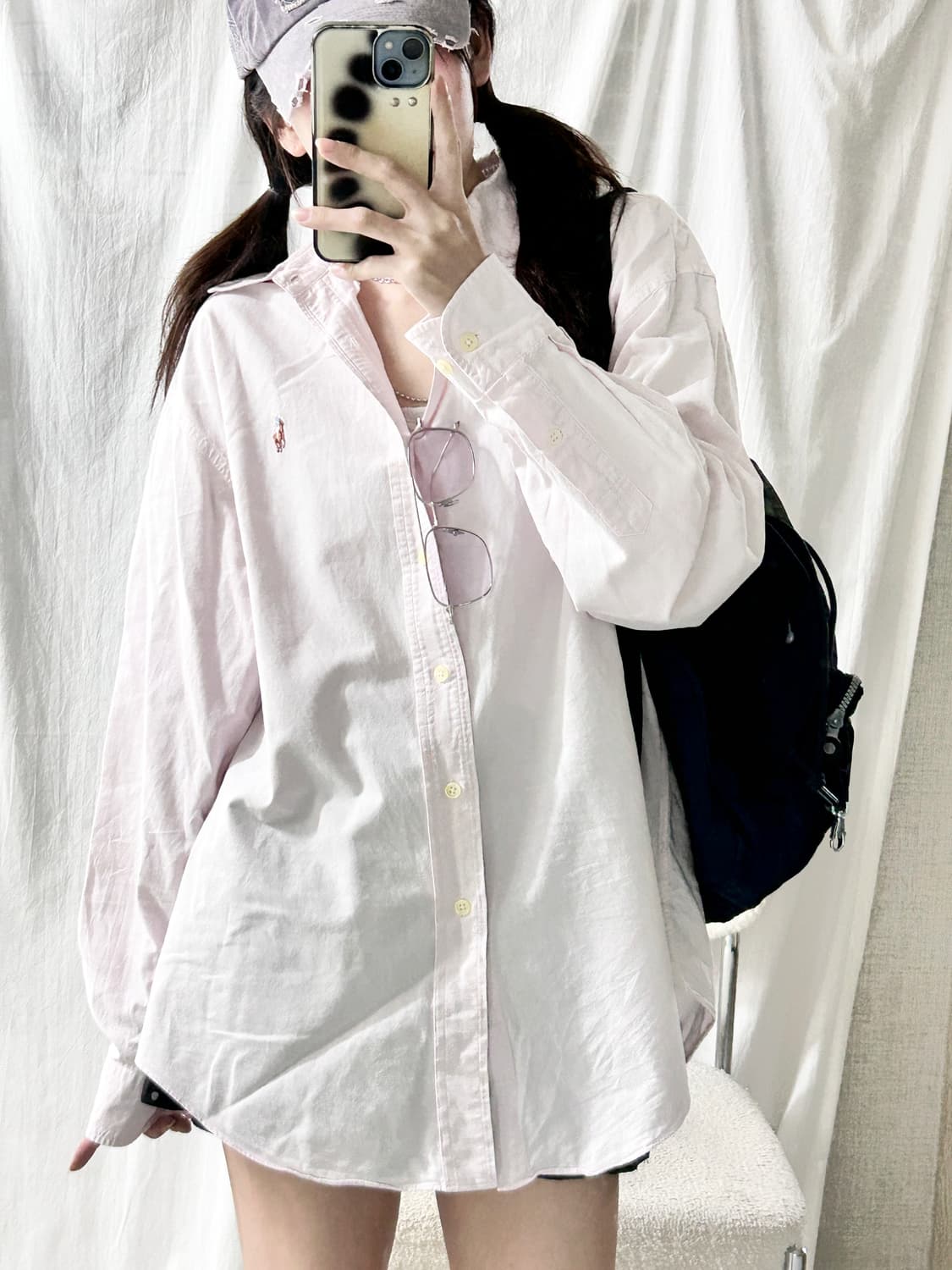 폴로 멀티포니 뮤트핑크 셔츠 상품이미지2