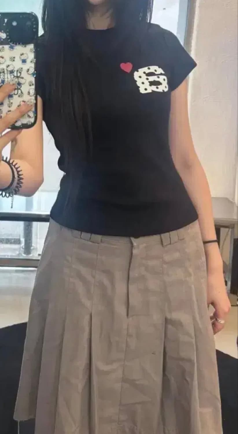 Aeae pleats skirt brown 상품이미지1