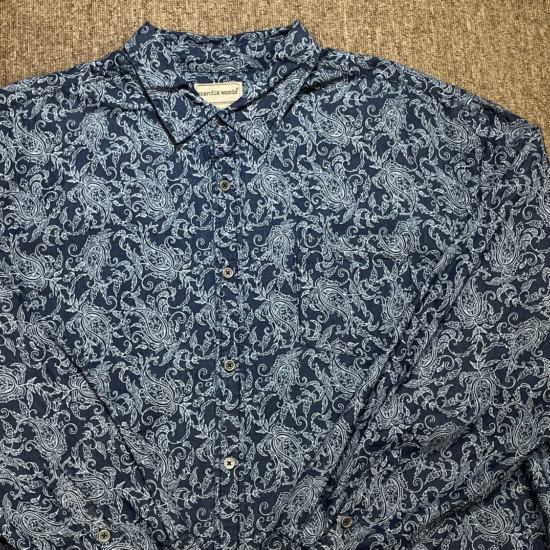 (2XL) 빈티지 네이비 페이즐리 셔츠  상품이미지4