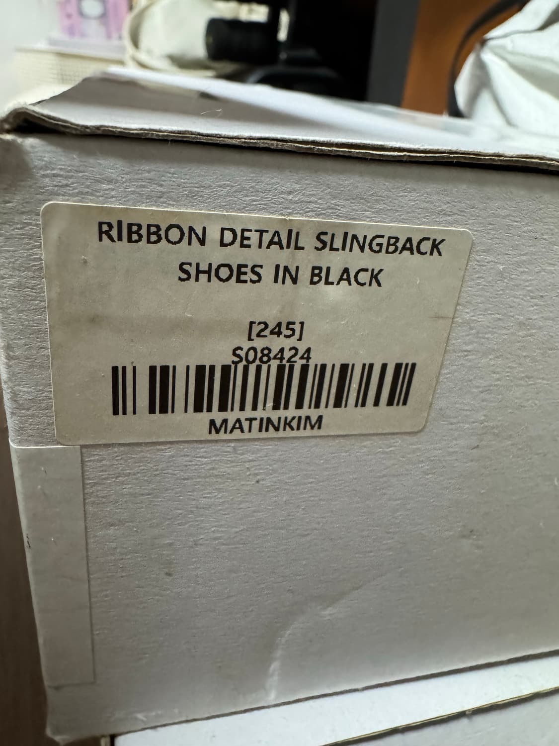 새상품) 마뗑킴 리본 디테일 슬링백 슈즈 블랙 245 상품이미지6