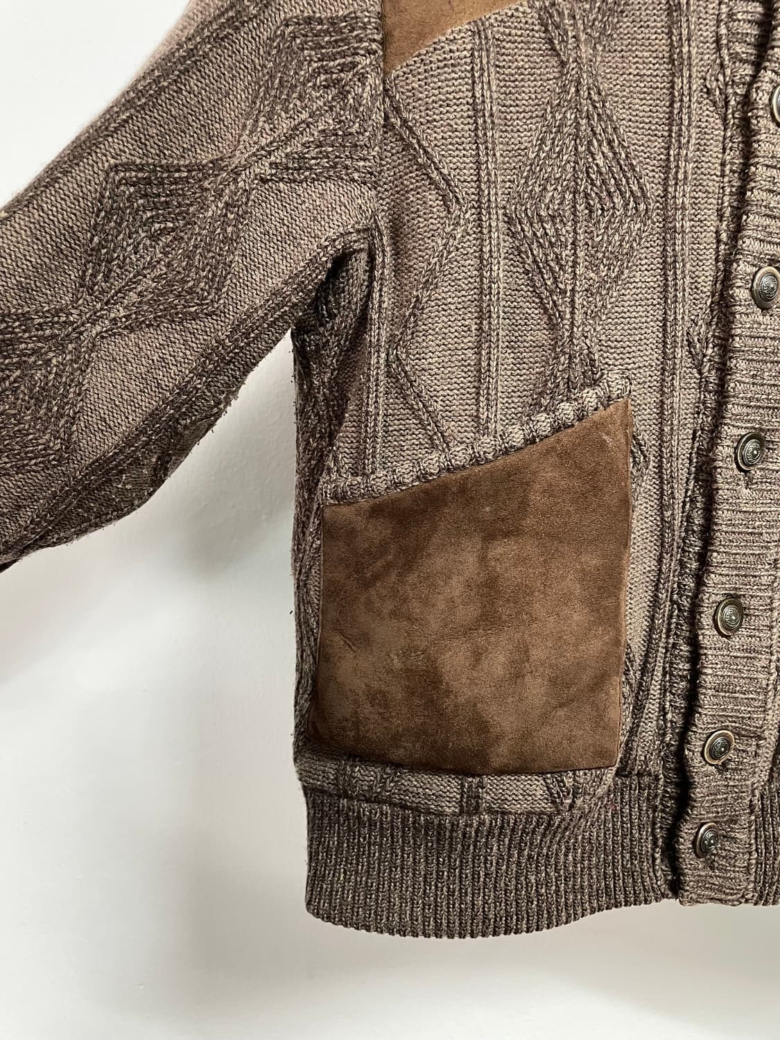 90s 크리스찬 디올 브라운 스웨이드 울 가디건 (on.105)   상품이미지3