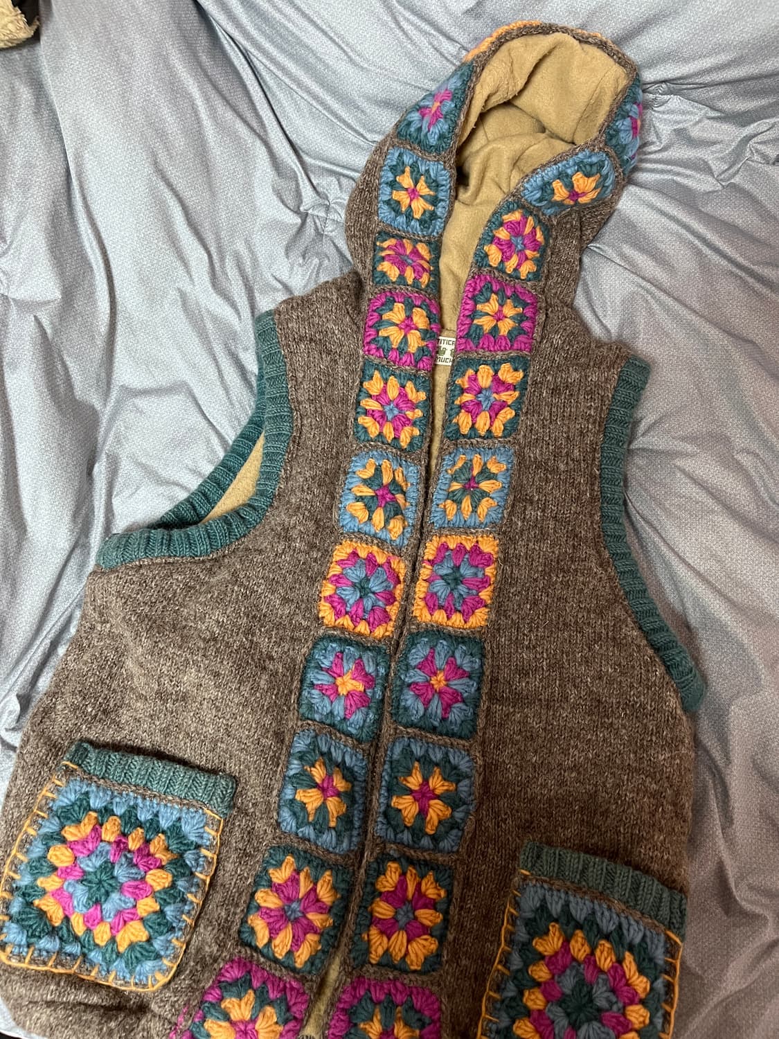 TITICACA 티티카카 자수 베스트 후드 조끼 모리걸 하구미 히피 상품이미지1