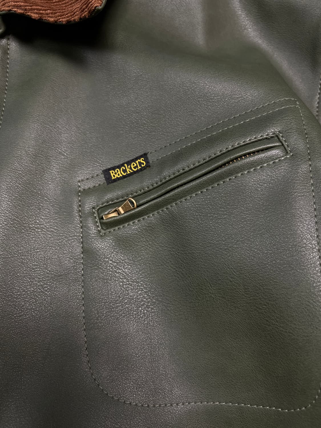 [M] Backers 레더 스포츠 자켓 그린 상품이미지6