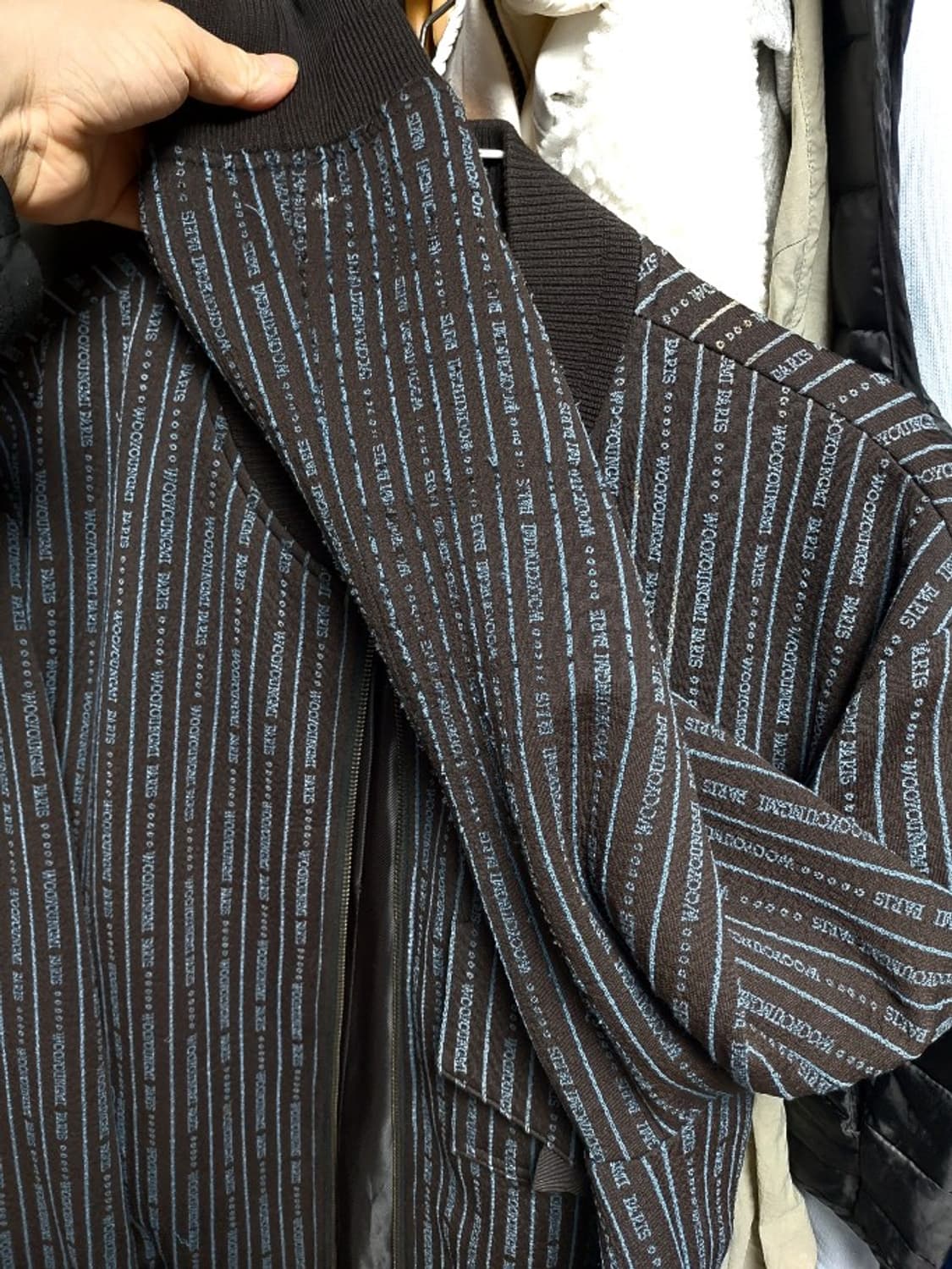 WOOYOUNGMI 올오버 스트라이프 봄버 자켓 50 상품이미지4