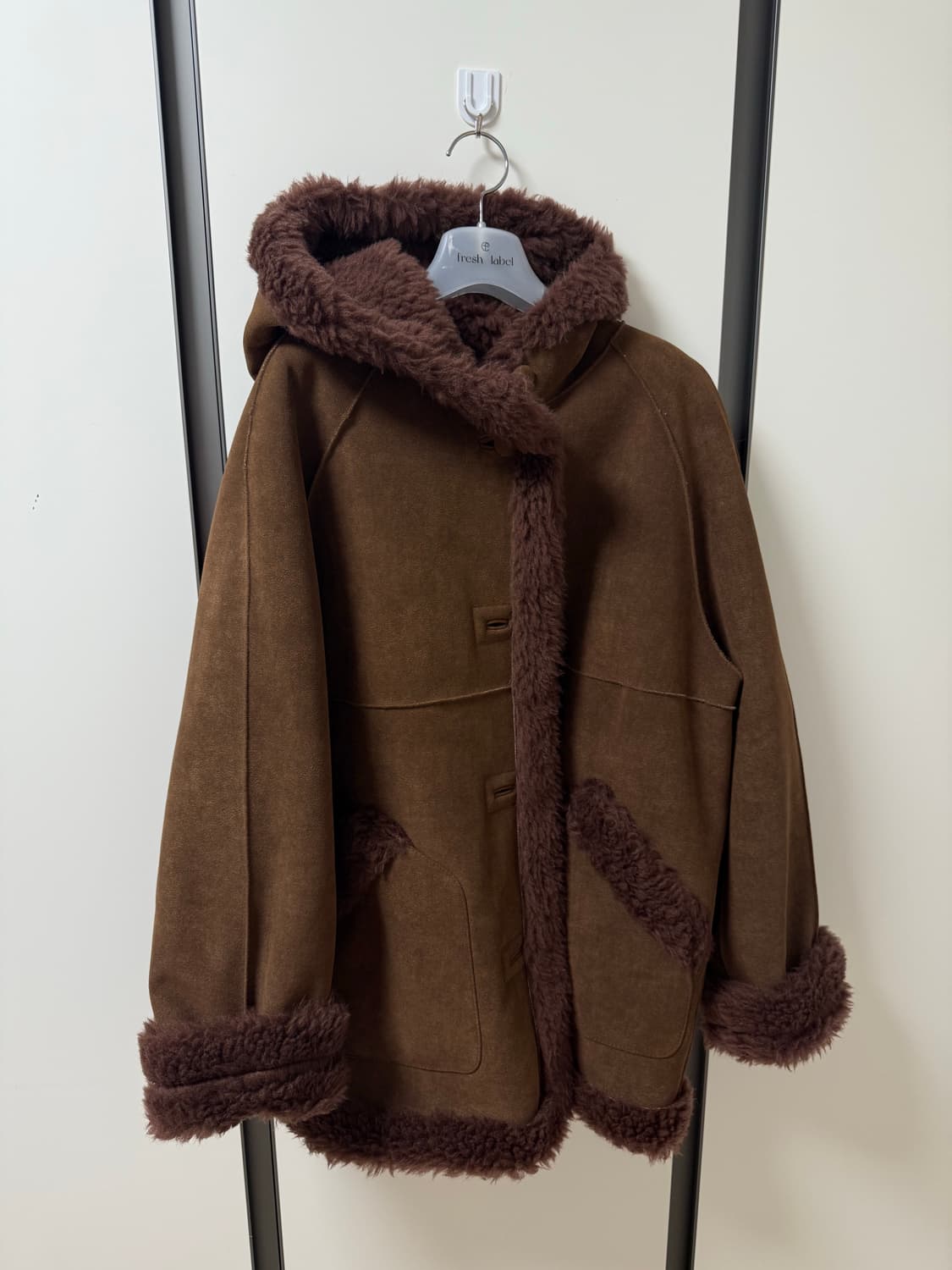 모의 시어링 리버시블 무스탕(브라운) 상품이미지4