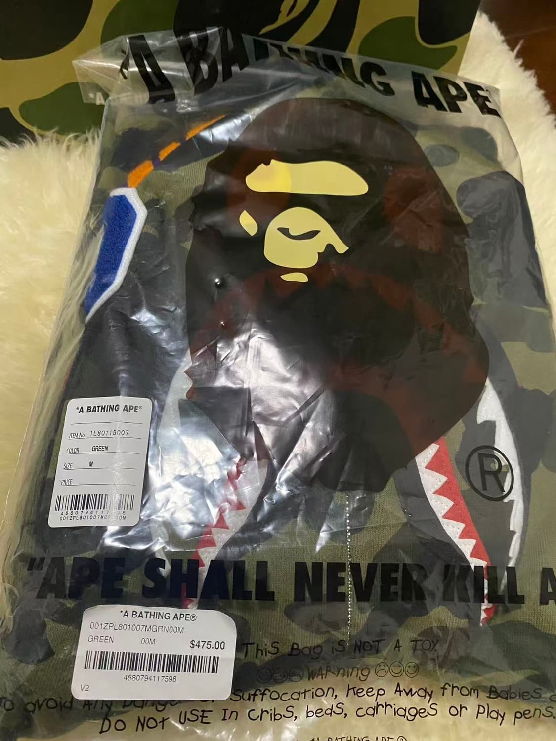 BAPE 1st Camo Shark Full Zip Hoodie Army 상품이미지2