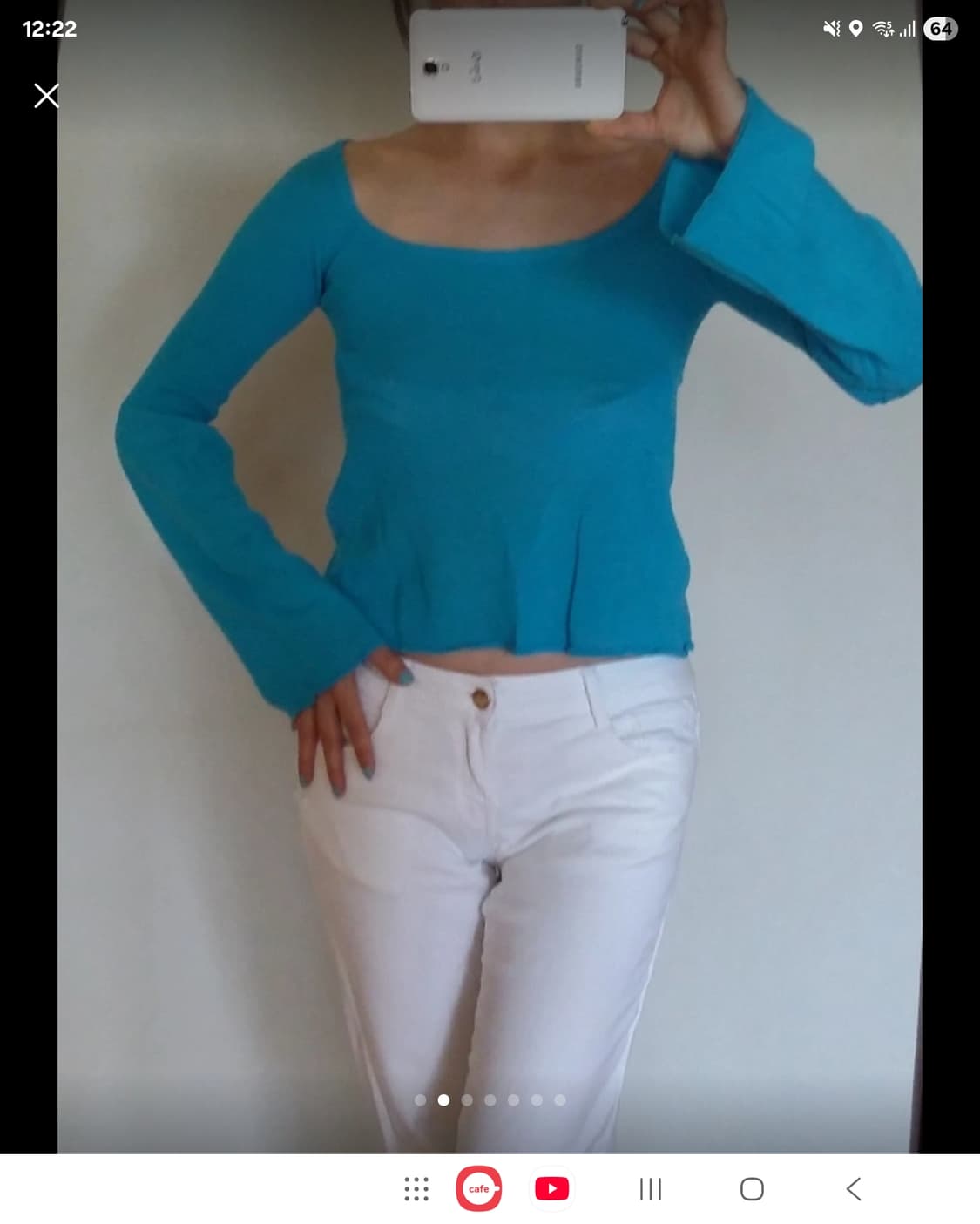 스페인 망고 MNG 블루 오프숄더 니트  상품이미지4