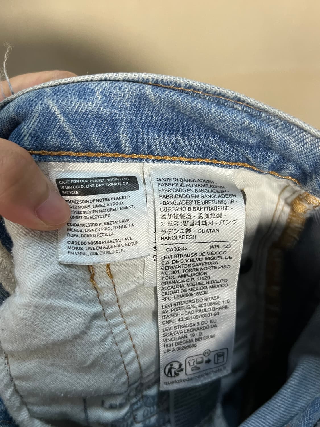 리바이스 슈퍼 배기핏 연청 데님 처분  상품이미지5