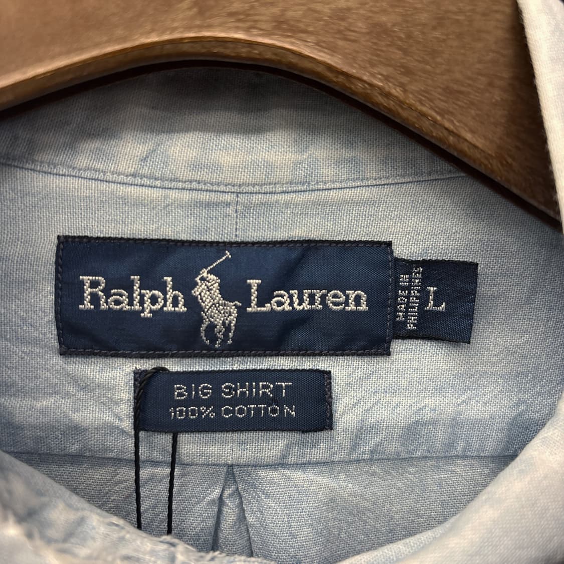 90s 폴로 랄프로렌 빅셔츠 라인 워크포켓 샴브레이셔츠 N1012 상품이미지8