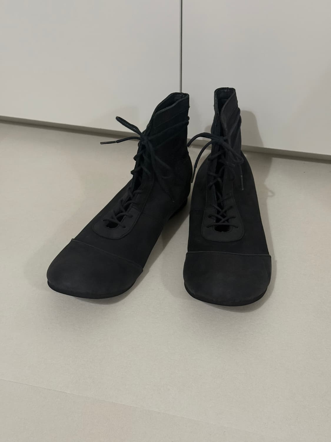 Black Lace-up Boots wjk 상품이미지3