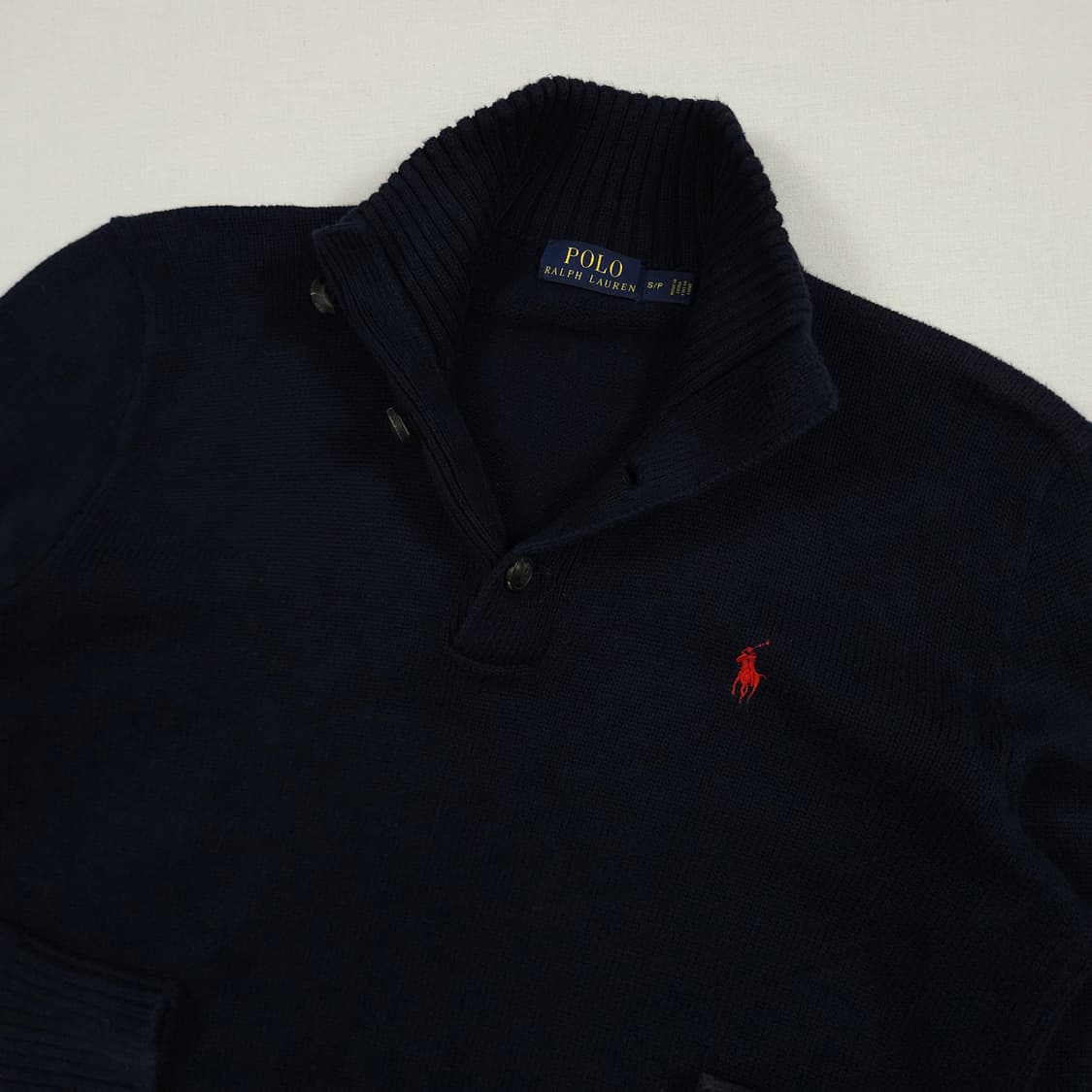 S(90) 폴로 랄프로렌 투버튼 폴라 니트 네이비 상품이미지3