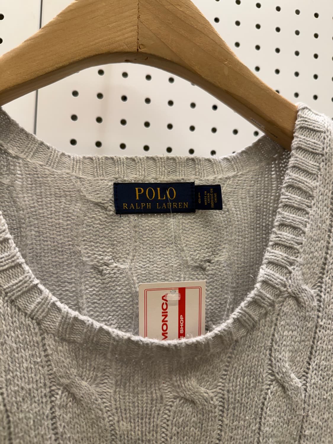 폴로 랄프 로렌 케이블 니트 스웨터 라이트 그레이 U1375 상품이미지5