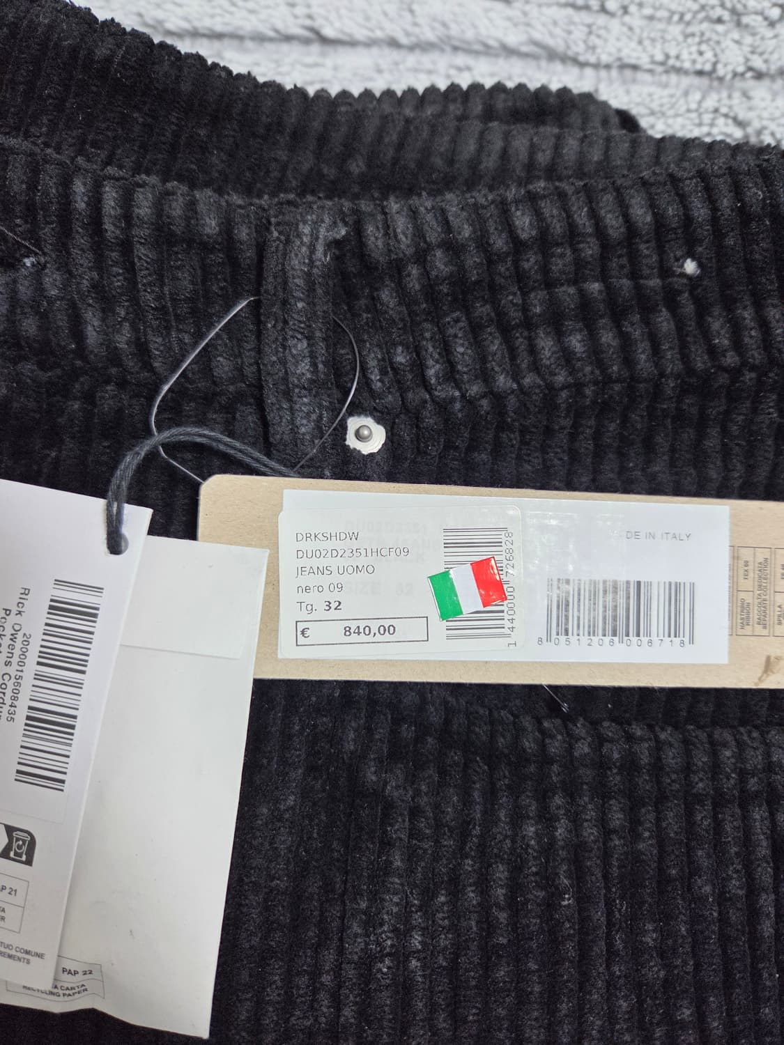 [32] 릭오웬스 게스 geth 코듀로이 코팅 팬츠 상품이미지2