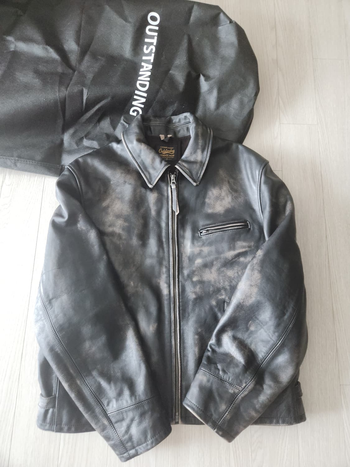 아웃스탠딩 레더 스포츠 가죽 자켓 M사이즈 상품이미지2