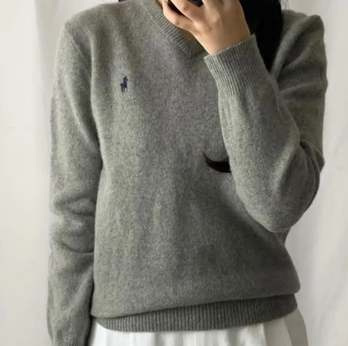 폴로 빈티지 회색 니트 s 상품이미지1