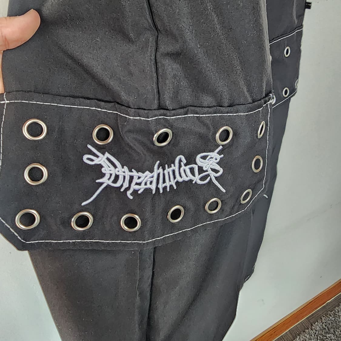 블랙 펑크 카고 조거 팬츠 상품이미지4