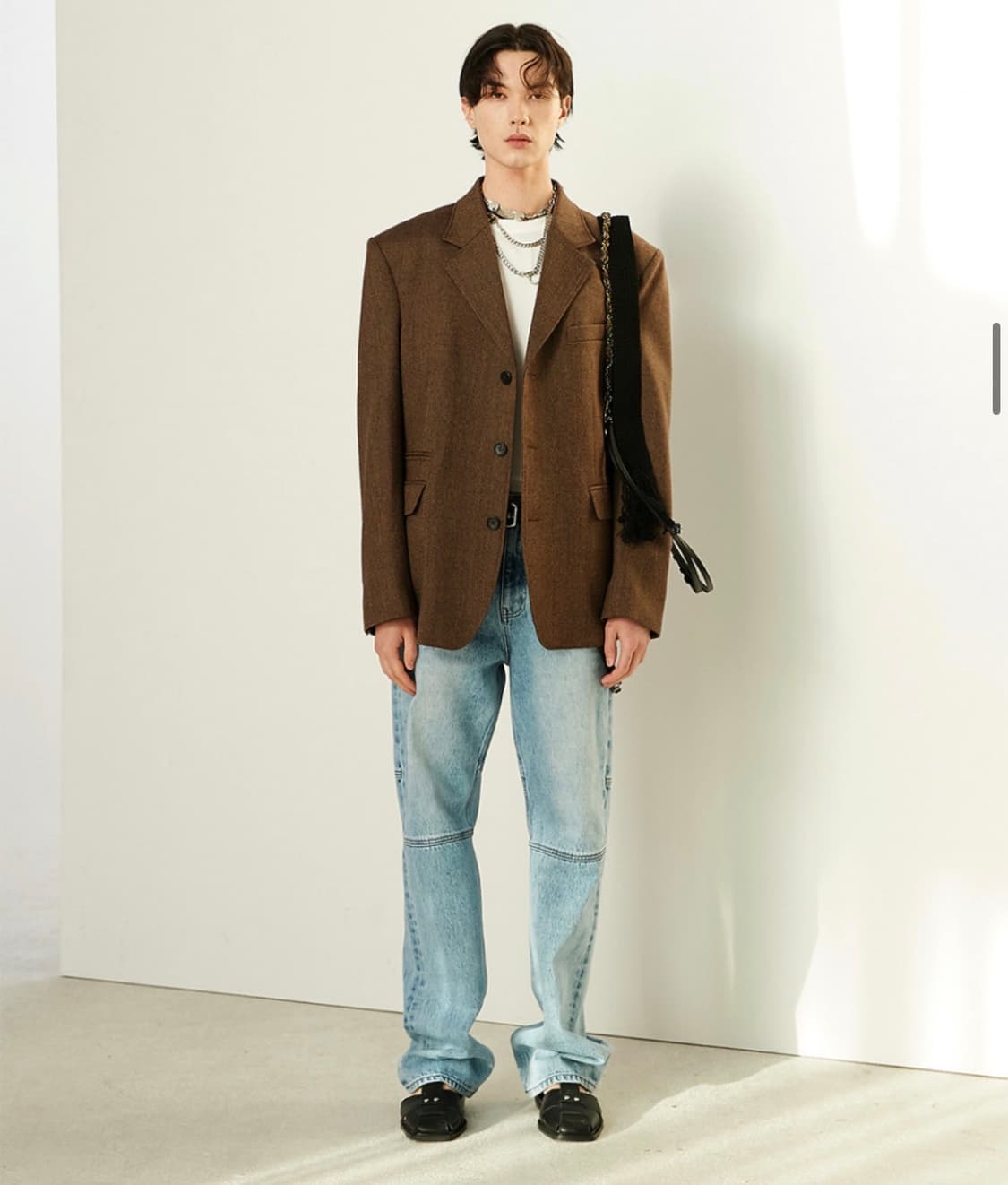 알렌느 브라운 트위드 울블레이저 XL 상품이미지1